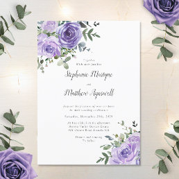 Dusty Purple Floral Botanical Wedding Invitation