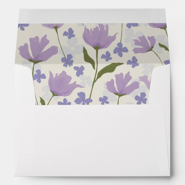 Dusty Purple Floral Custom Invitation Envelope (Back (Bottom))