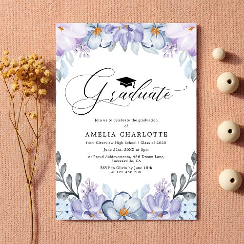 Dusty Purple Floral Graduation Party
