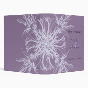 Dusty Purple Floral Wedding Albums 3 Ring Binder