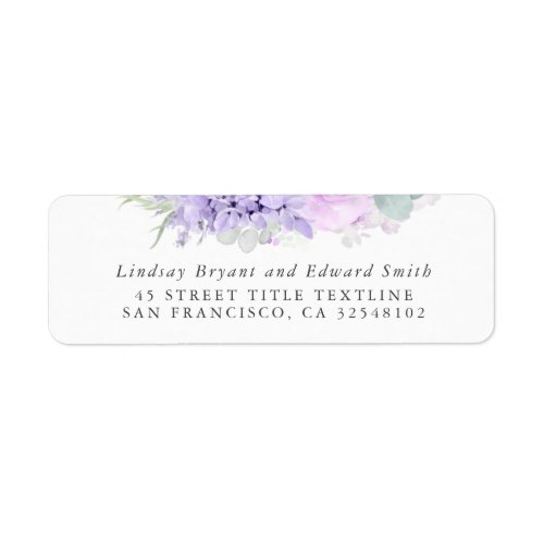 Dusty Purple Floral Wedding Label