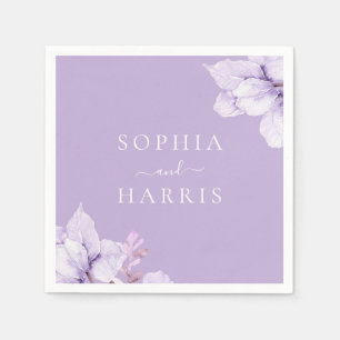 Dusty Purple Floral Wedding Napkins