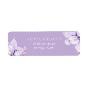 Dusty Purple Floral Wedding Return Address Label