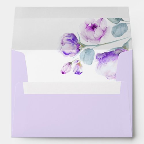 Dusty Purple Flowers Elegant Dreamy Romantic Envelope