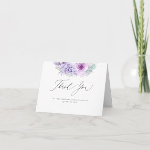 Dusty Purple Flowers Elegant Thank You Card