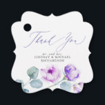 Dusty Purple Flowers Elegant Wedding Thank You Favor Tags<br><div class="desc">Dusty purple wedding favor tags</div>