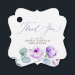 Dusty Purple Flowers Elegant Wedding Thank You Favor Tags<br><div class="desc">Dusty purple wedding favor tags</div>
