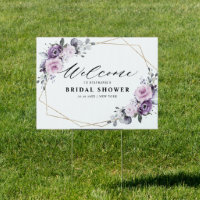 Dusty Purple Geometric Bridal Shower Welcome