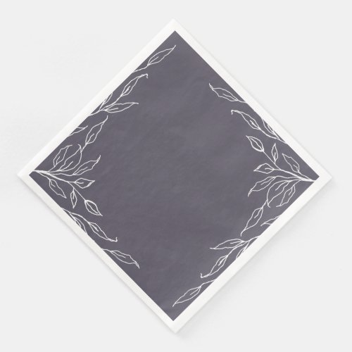 Dusty Purple Leaf Motif Thanksgiving Party Paper Dinner Napkins