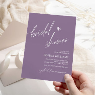 Dusty Purple Minimalist Bridal Shower Invitation