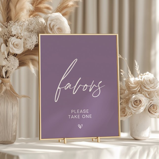 Dusty Purple Minimalist Favor Sign (Creator Uploaded)