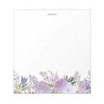 Dusty Purple Peonies and Roses Personalized Notepad