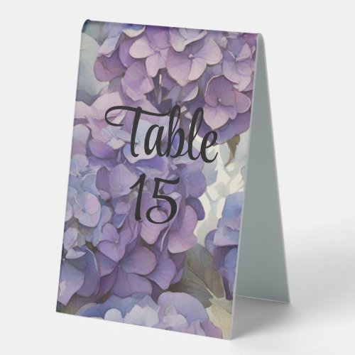 Dusty Purple pink hydrangeas Table Tent Sign