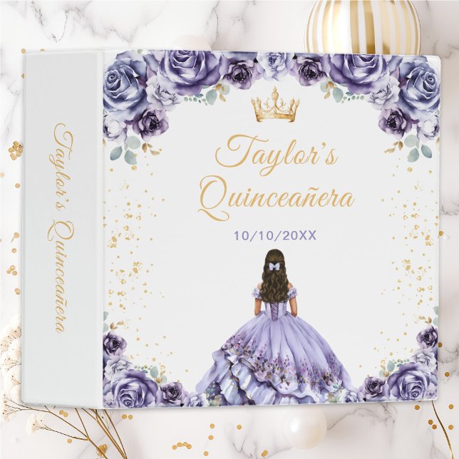 Dusty Purple Princess Quinceañera 3 Ring Binder (Creator Uploaded)