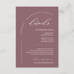 Dusty Purple Romantic Wedding Details Enclosure Card