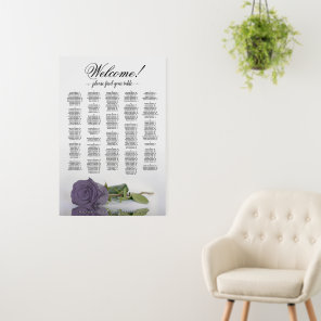 Dusty Purple Rose Alphabetic Seating Chart Welcome Foam Board