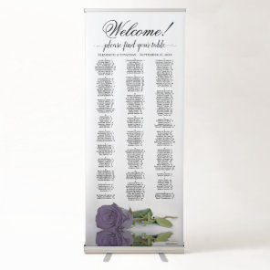 Dusty Purple Rose Chic Alphabetical Seating Chart Retractable Banner