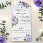 Dusty Purple Rose Eucalyptus Botanical Wedding All In One Invitation at Zazzle
