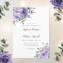 Dusty Purple Roses Botanical Wedding Invitation