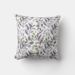 Dusty Purple Sage Green Leaves Greenery | Throw Pillow at Zazzle