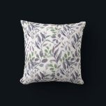 Dusty Purple Sage Green Leaves Greenery | Throw Pillow<br><div class="desc">Watercolor dusty purple and sage green leaves and greenery throw pillows. A stylish and elegant way to liven up your living space,  whether it be your living room,  sun porch,  or bedroom.</div>
