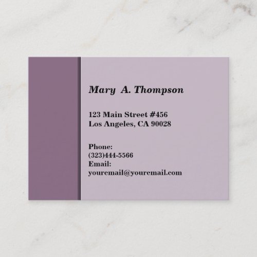 Dusty Purple side border Business Card Templates