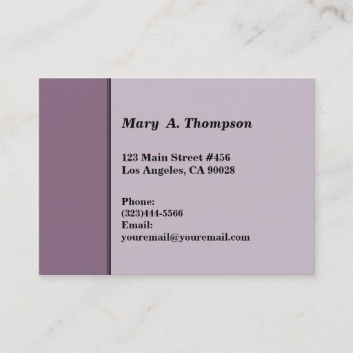 Customizable Dusty Purple side border Business Card Templates