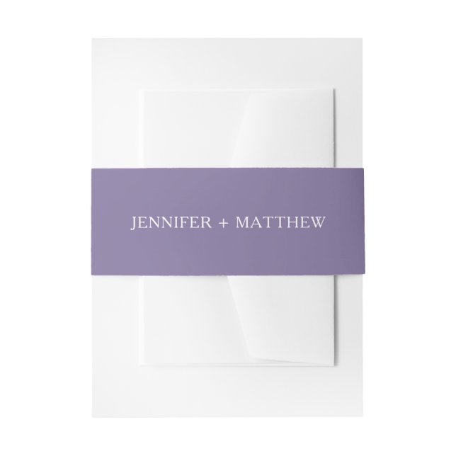 Dusty Purple Solid Color Belly Bands Invitation Belly Band (Front Example)