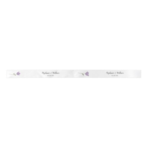 Dusty Purple Spring Floral Wedding Personalized Satin Ribbon