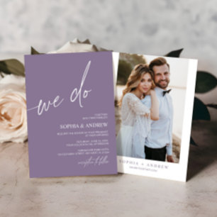 Dusty Purple We Do Minimalist Wedding Invitation