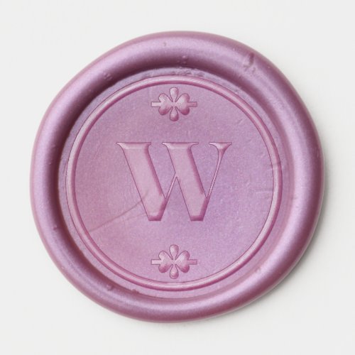 Dusty Purple Wedding Simple Monogram Initial Wax Seal Sticker