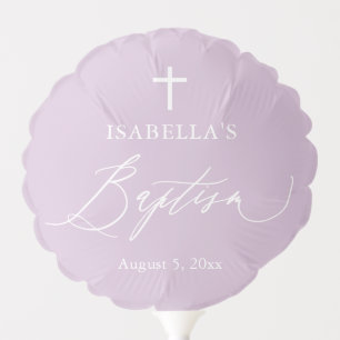 Dusty Purple White Cross Girl Baptism Balloon