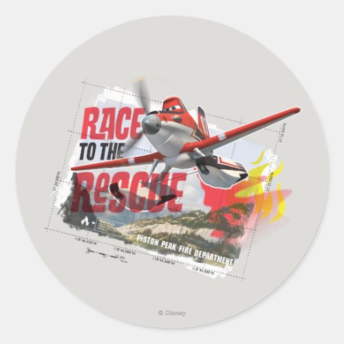 Dusty Race To The Rescue Classic Round Sticker