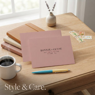 Dusty Rose A7 Wedding RSVP Envelope with Address