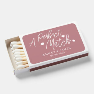 Dusty Rose A Perfect Match Wedding Matchbox