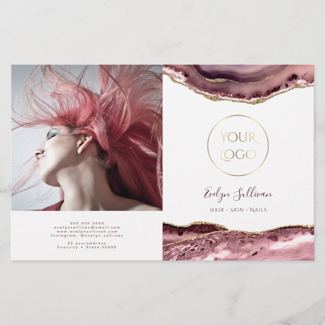 Dusty rose agate bifold brochure (Front)