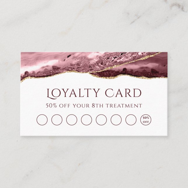 dusty rose Agate loyalty card (Front)