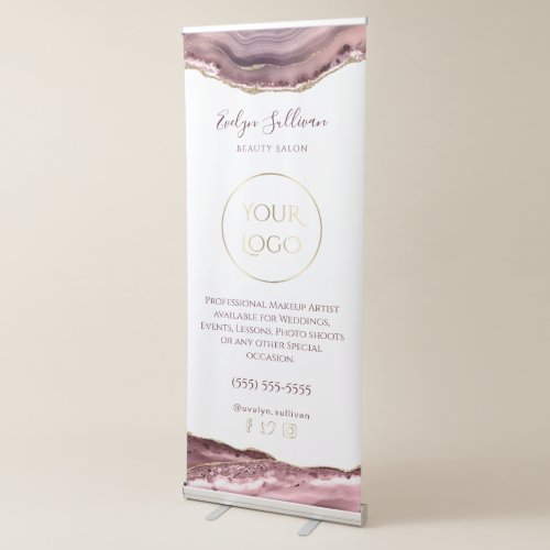 dusty rose agate retractable banner