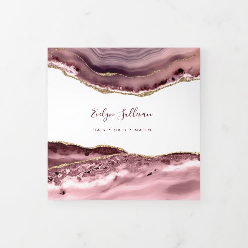 Dusty Rose Agate Trifold Brochure