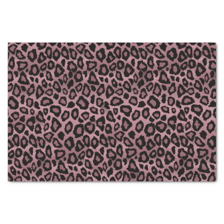 Dusty Rose and Black Leopard Animal Print Tissue Paper Zazzle