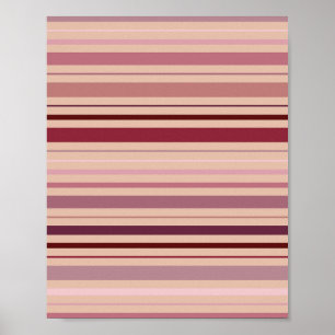 Dusty Rose And Blush Stripes Poster