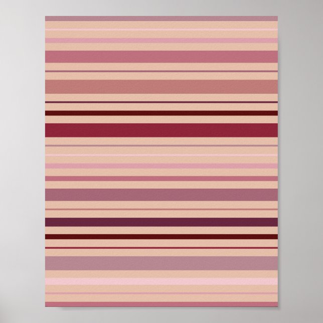 Dusty Rose And Blush Stripes Poster (Front)