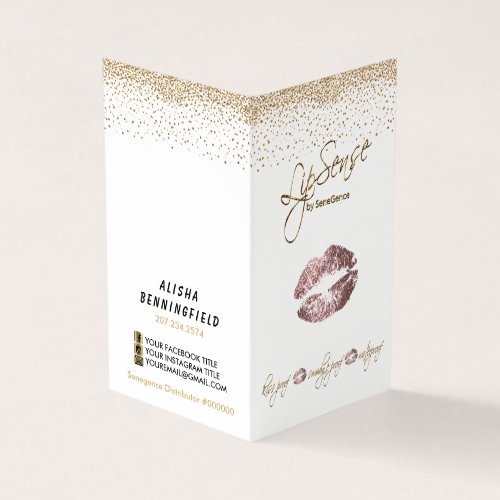 Dusty Rose and Gold Lip Instructions_ White Business Card