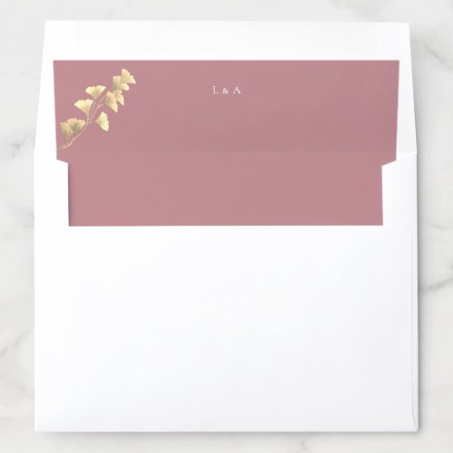 Dusty Rose and Gold Modern Envelope Liner