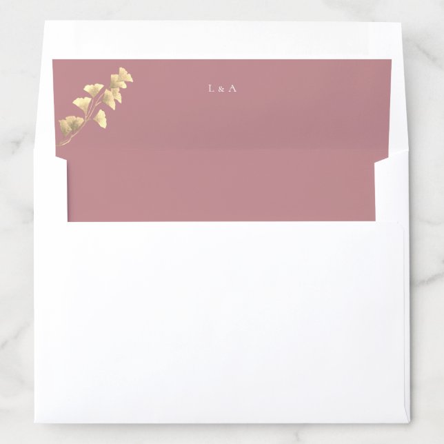 Dusty Rose and Gold Modern Envelope Liner (In Envelope)