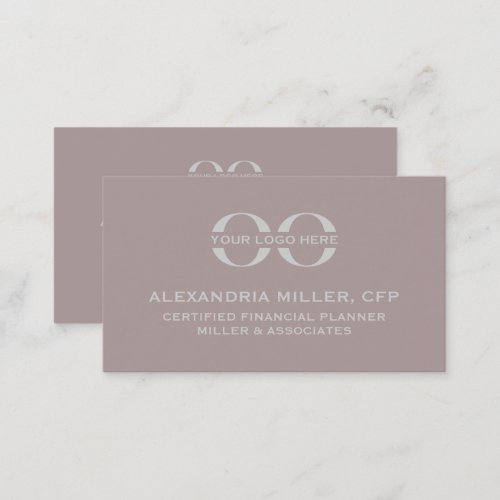 Dusty Rose and Gray Corporate Company Logo Branded Business Card