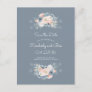 Dusty Rose and Pale Blue Floral Save the Date Announcement Postcard