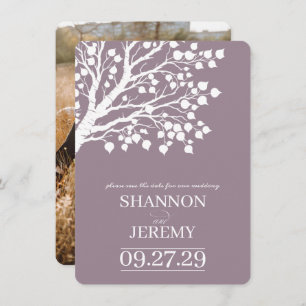 Dusty Rose Aspen Tree Wedding Save The Date