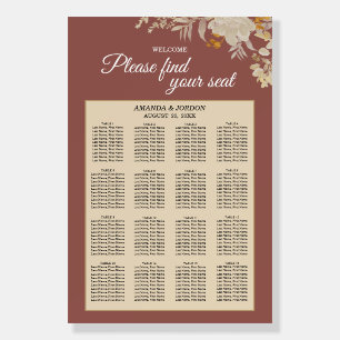 Dusty Rose Autumn Boho Seating Chart Welcome Sign