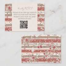 Dusty Rose Baby Girl QR Code RSVP